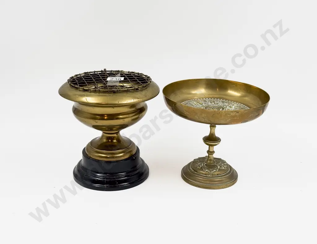 Vict Brass Tazza with Brass Rose Bowl Trophy Image 1++