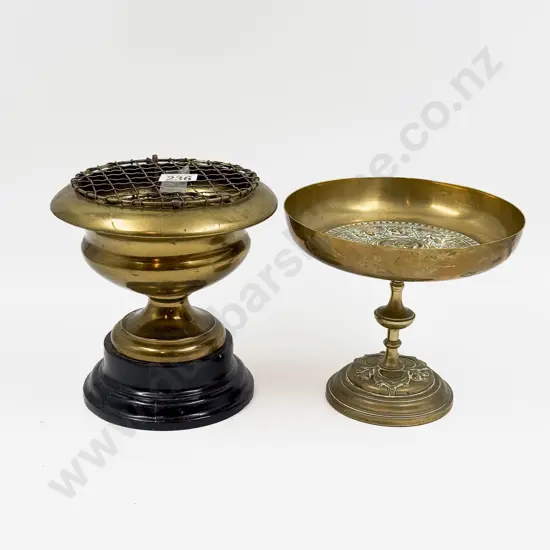 Vict Brass Tazza with Brass Rose Bowl Trophy