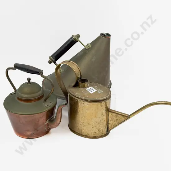Edwardian Brass Watering Can & Two Others