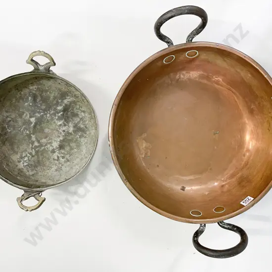 Vict Copper Egg Poaching Pot together with Large Copper Saucepan