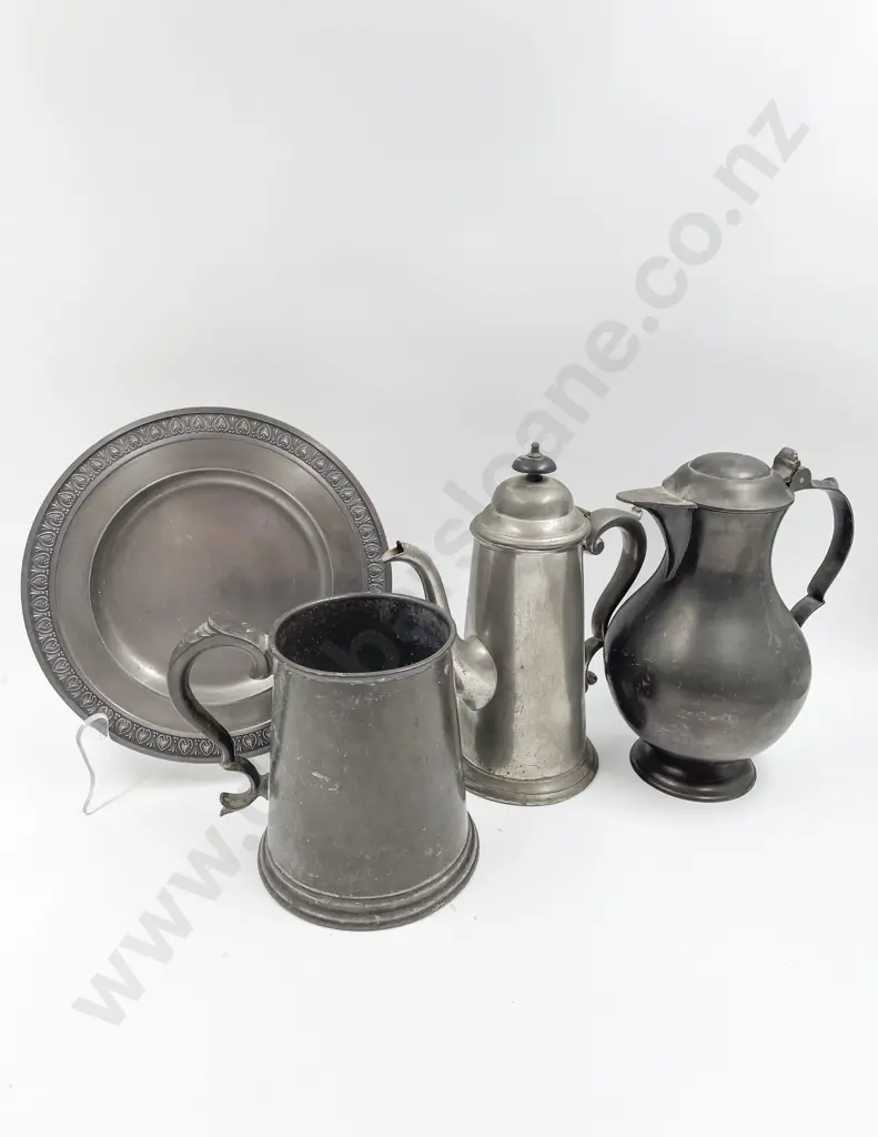 Four Pieces of Assorted Pewter Image 1++