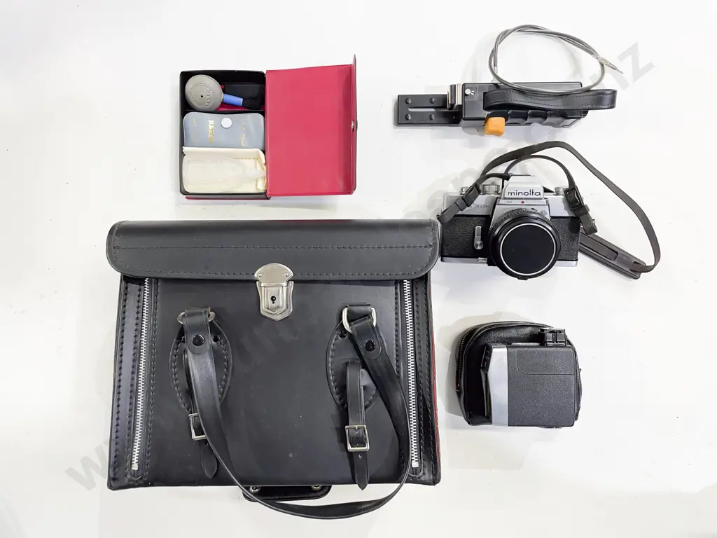 Minolta SRT 303B Camera together with Assorted Lenses & Accessories Image 1++