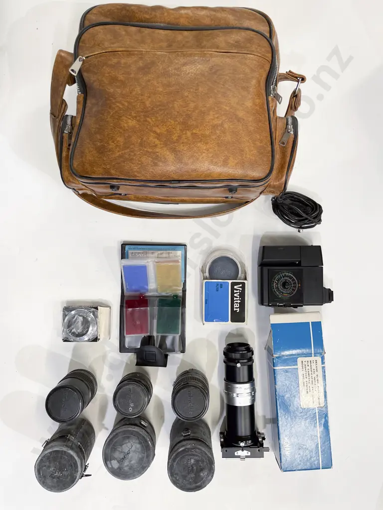 Minolta SRT 303B Camera together with Assorted Lenses & Accessories Image 1++