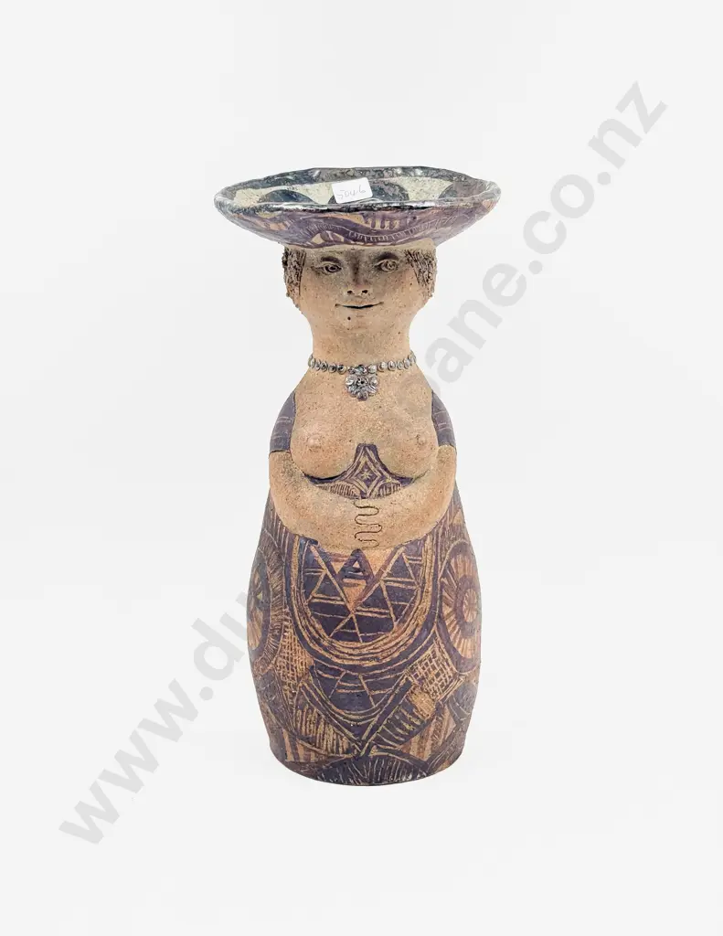 NZ Figural Pottery Vase Image 1++