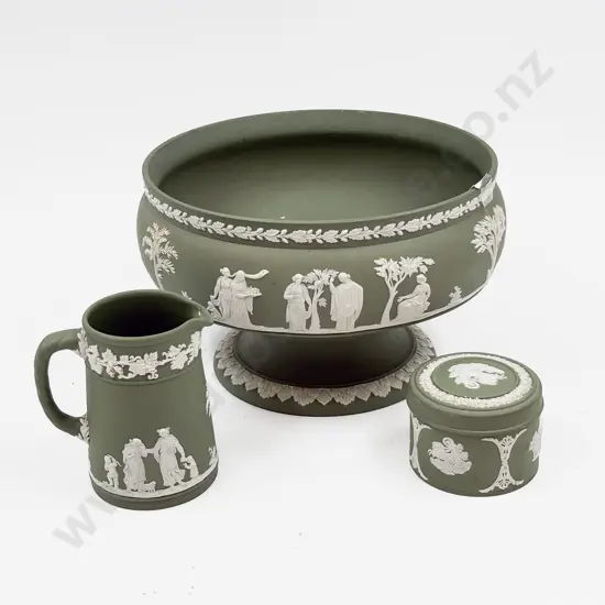 Wedgwood Pedestal Table Bowl with Small Jug & Trinket Box