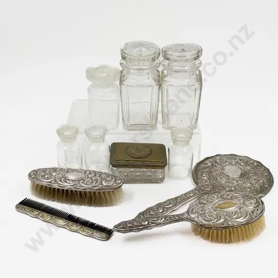 Assorted Dressing Table Items with Small Chemist Jars etc