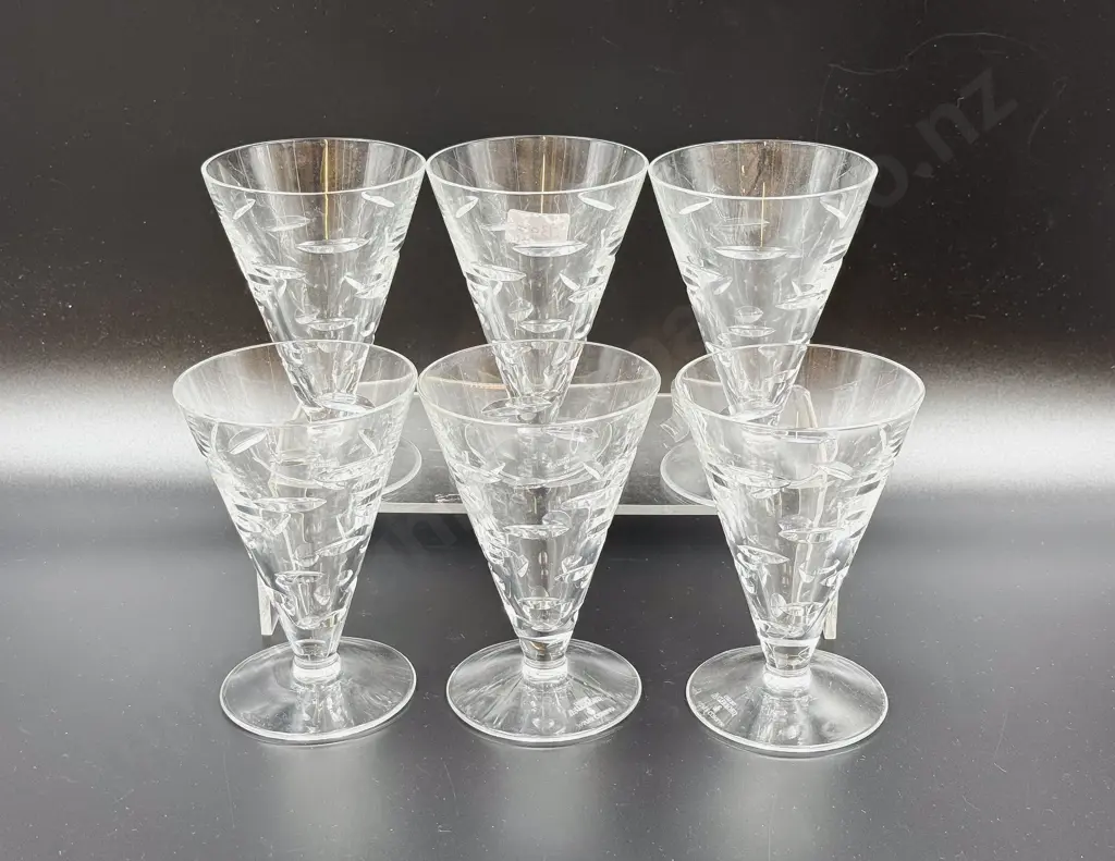 Set of Six Jasper Conran Waterford Crystal Glasses Image 1++
