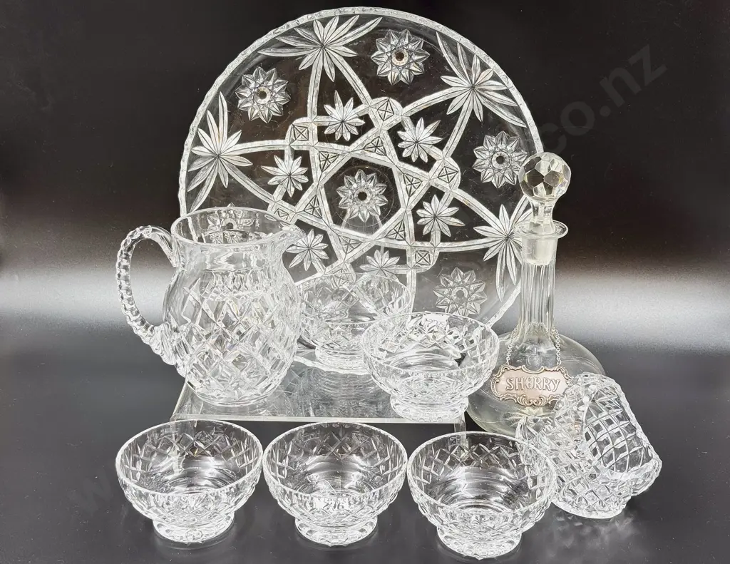 Glass Decanter together with Assorted Crystal etc Image 1++