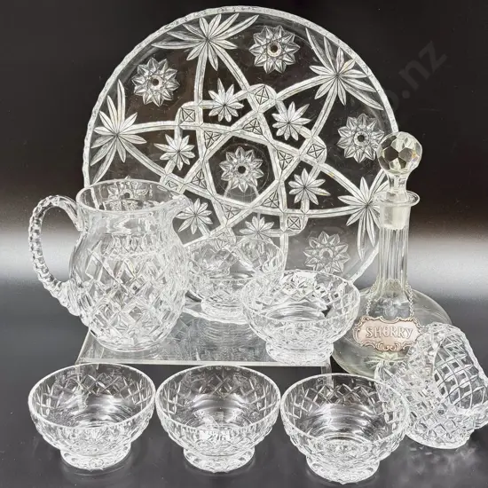 Glass Decanter together with Assorted Crystal etc