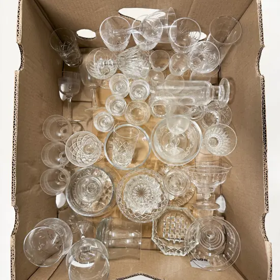 Box Qty of Assorted Crystal & Glassware