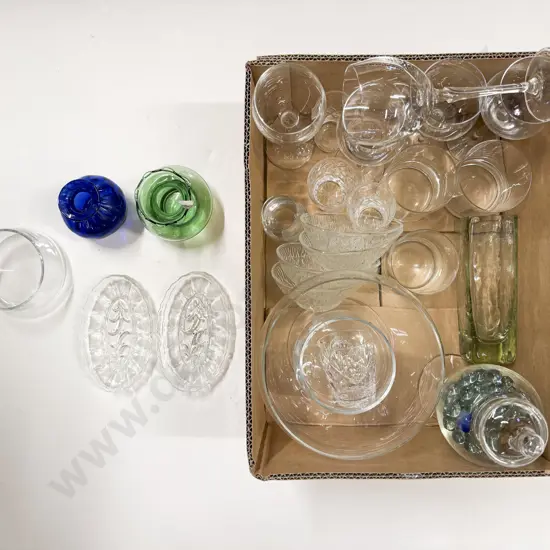 Box of Assorted Glassware