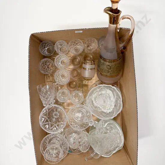 Box Qty of Assorted Crystal & Glassware