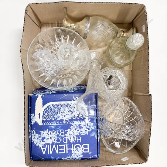 Box of Assorted Crystal & Glassware