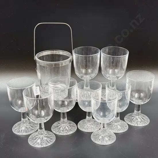 Set of Assorted Glassware incl Small Ice Bucket