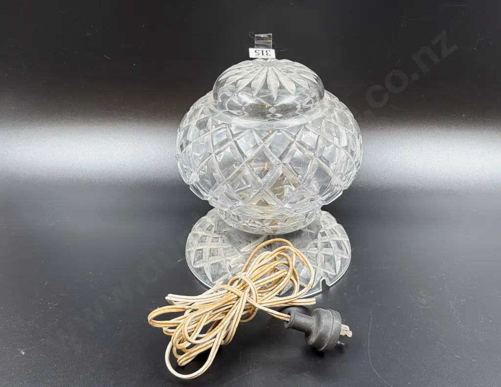 Crystal Table Lamp & Shade Image 1++