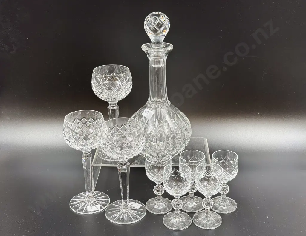 Assorted Crystal Glasses together with Decanter Image 1++