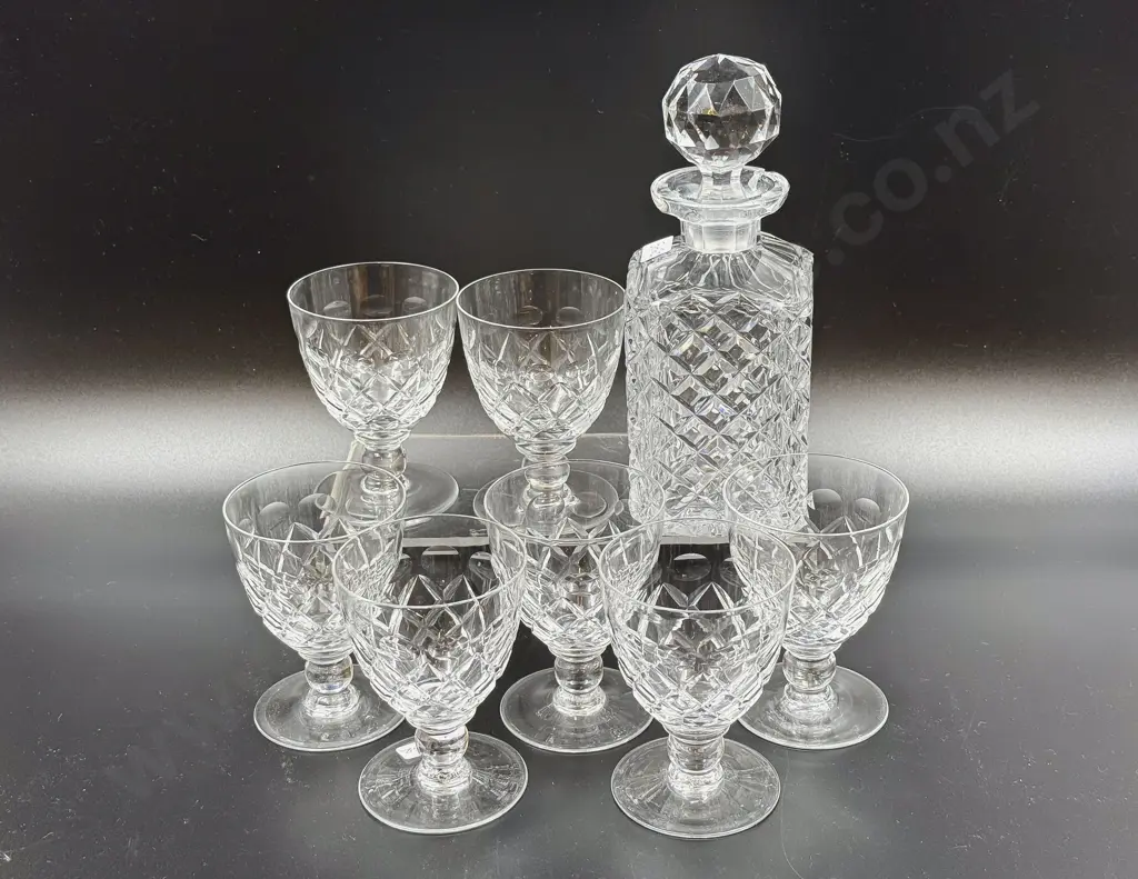 Whisky Decanter together with Seven Crystal Glasses Image 1++