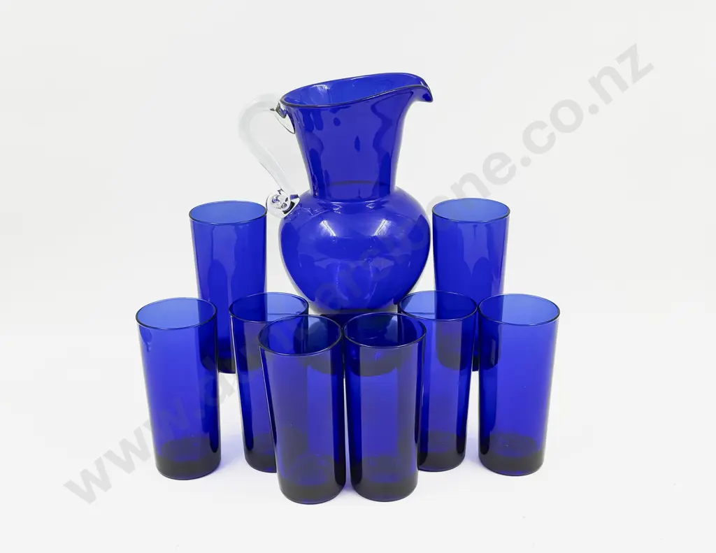Blue Glass Water Set Image 1++
