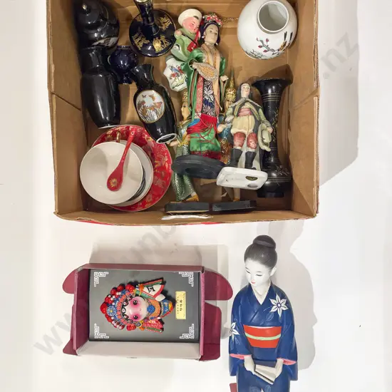 Box Qty of Assorted Figures Ornaments & Vases etc