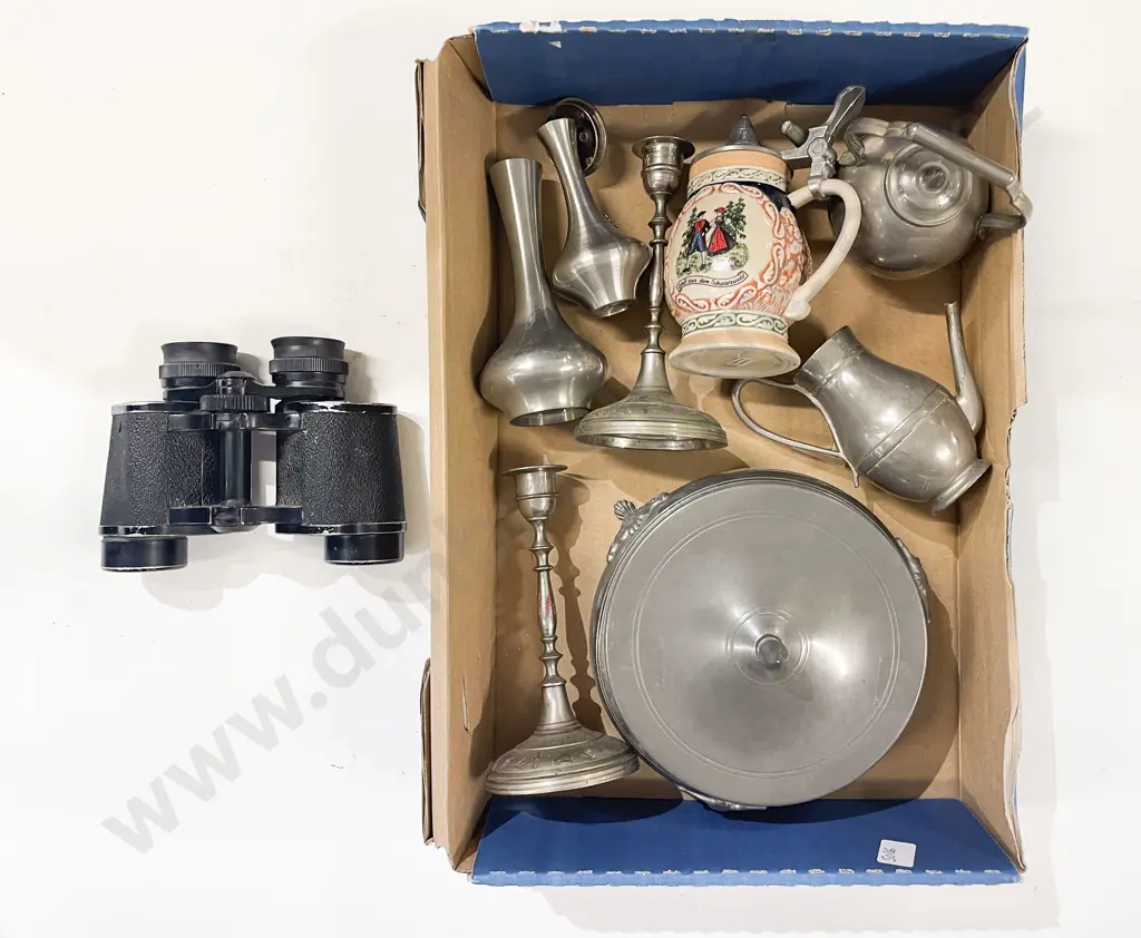 Box Qty of Assorted Pewter etc Image 1++