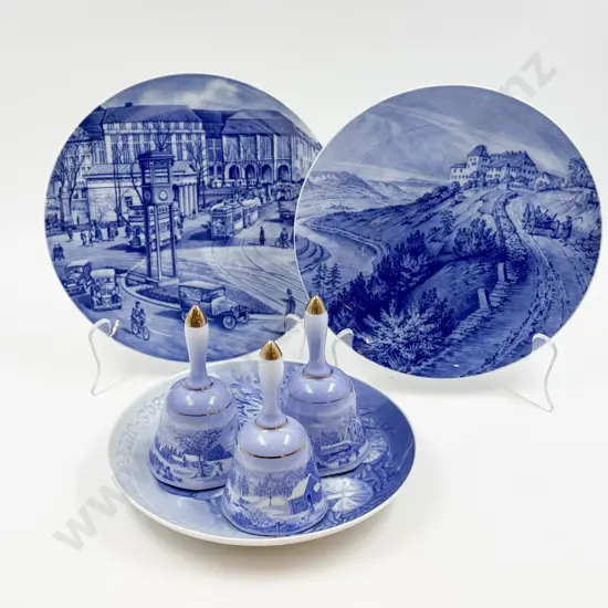 B & G Christmas Plate together with Two Other Comm. Plates & Three Bells