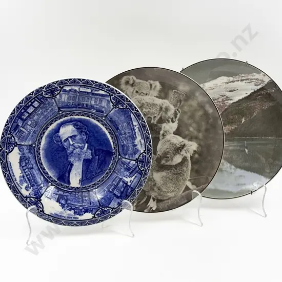Two RD Pictorial Plates together with Dickens Blue & White Plate