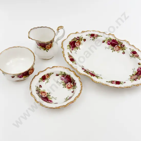 Four Pieces of Assorted Royal Albert "Old Country Roses" China