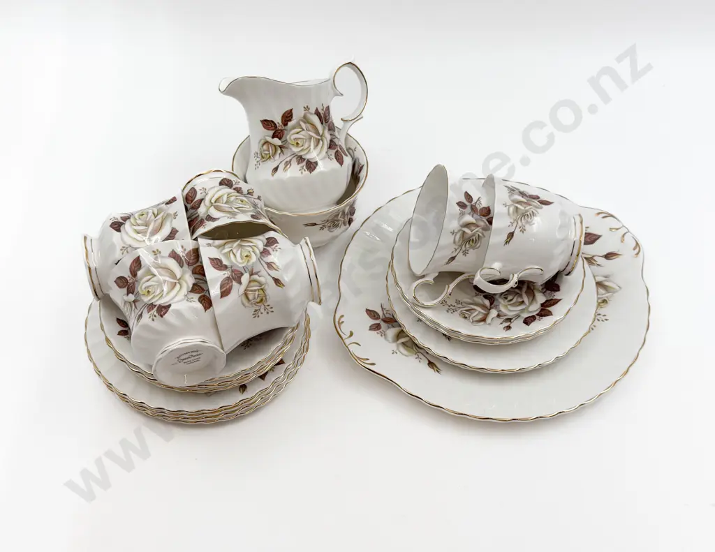 Queen Anne "Autumn Rose" Fancy China Part Teaset Image 1++