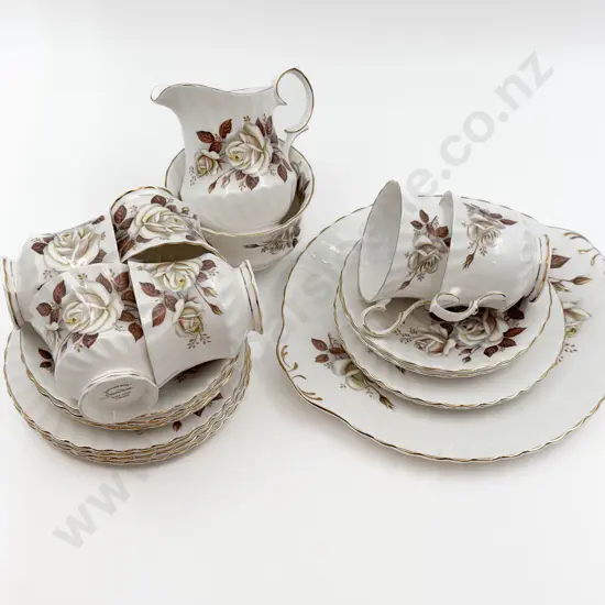 Queen Anne "Autumn Rose" Fancy China Part Teaset