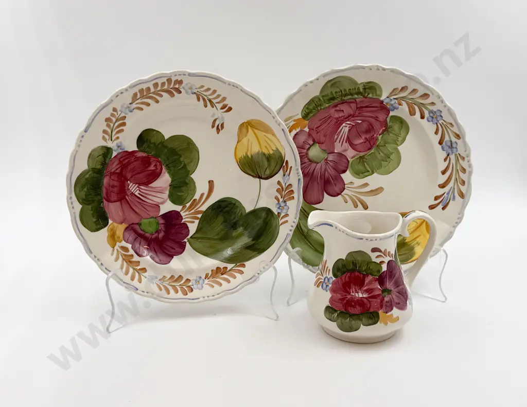 Two Belle Fiore Plates together with Jug Image 1++