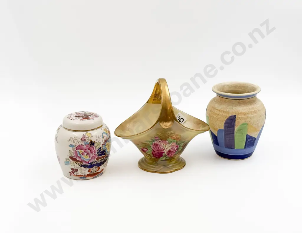 Masons "Brocade" Ginger Jar together with E. Radford Vase & Other Image 1++