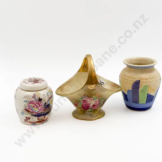 Masons "Brocade" Ginger Jar together with E. Radford Vase & Other