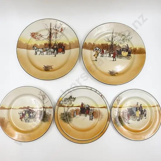 Qty of Assorted RD "Coaching" Pattern Plates