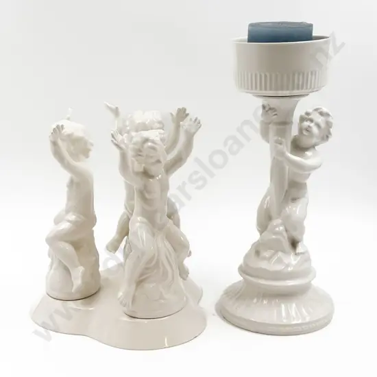 Cherub Form Candle Holder together with Similar Figural Stand
