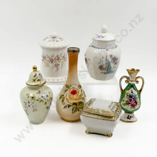S/S Rimmed Vase & Assorted Fancy China