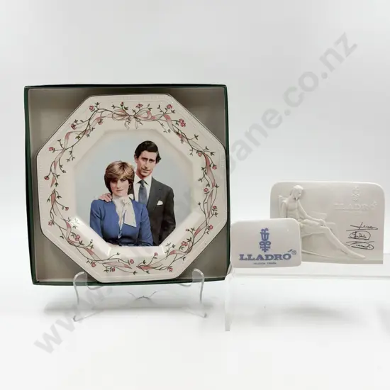 Royal Comm. Plate together with Two Lladro Plaques