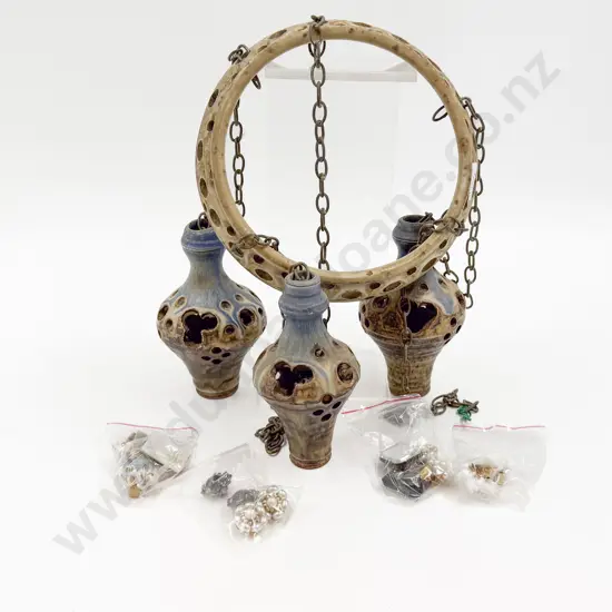 Hanging Pottery Form together with Assorted Costume Jewellery