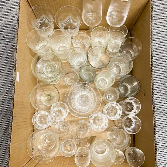 Box Qty of Assorted Crystal & Glassware