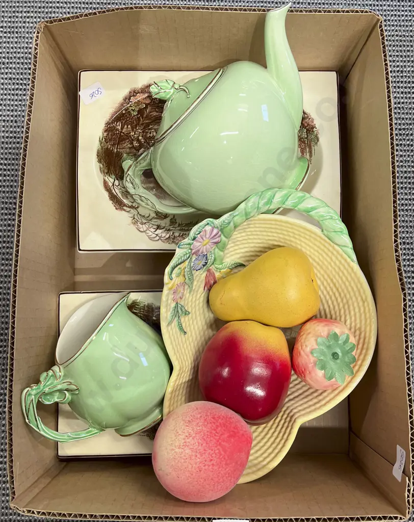 Qty of Assorted China together with Faux Fruit Image 1++