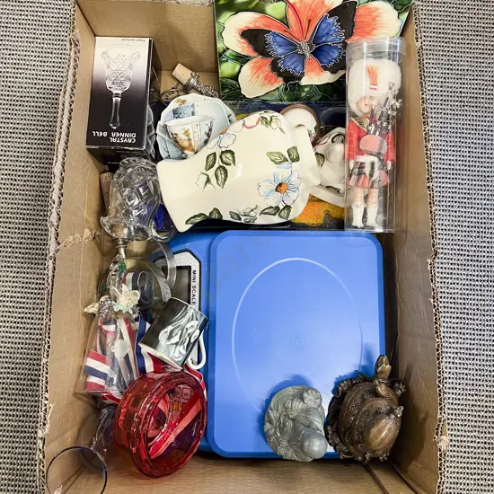 Qty of Assorted China with Glassware & Ornaments