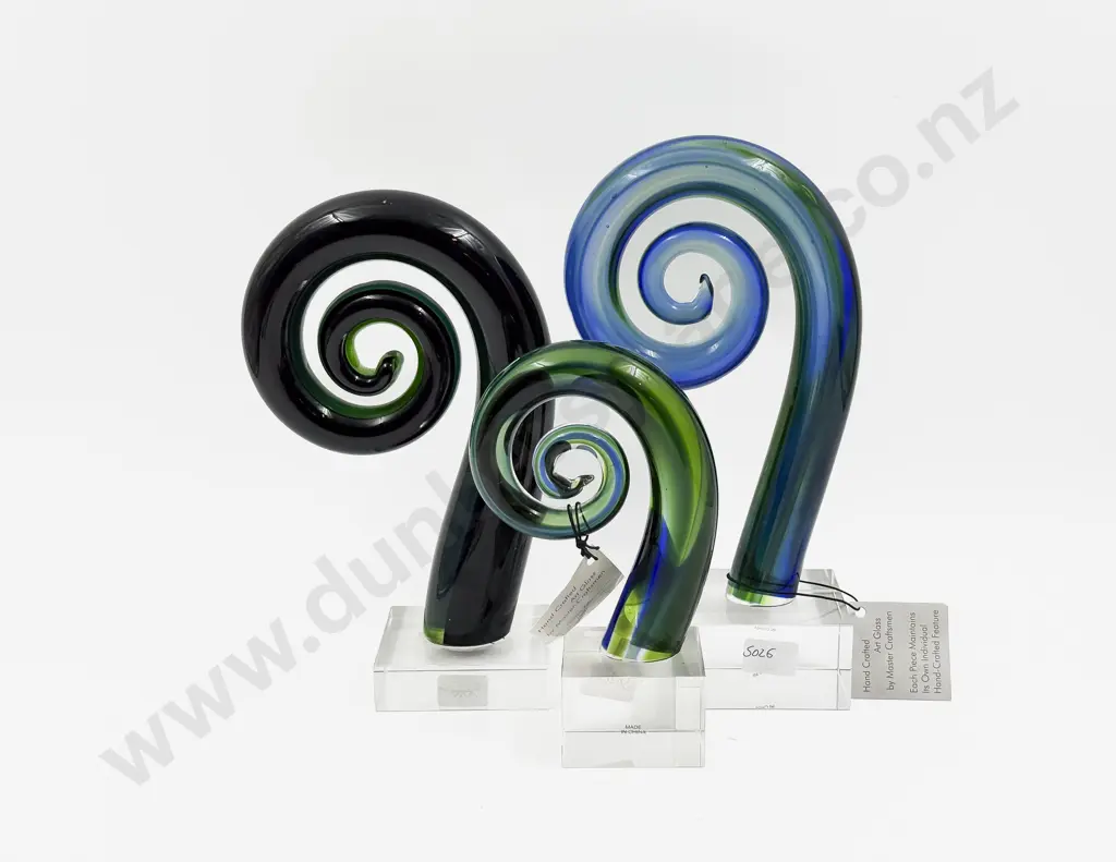 Three Art Glass Koru Image 1++