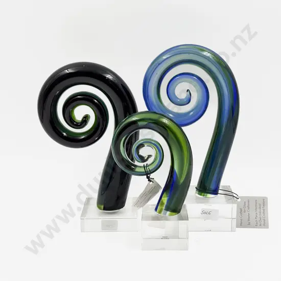 Three Art Glass Koru