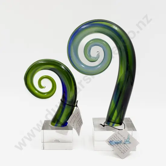 Two Art Glass Koru