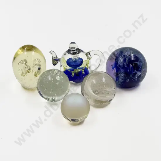 Two Caithness Art Glass Paperweights & Assorted Art Glass