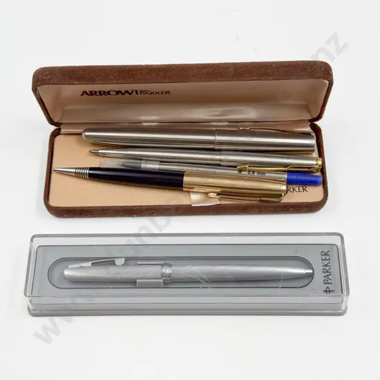 Four Assorted Parker Ballpoint Pens etc