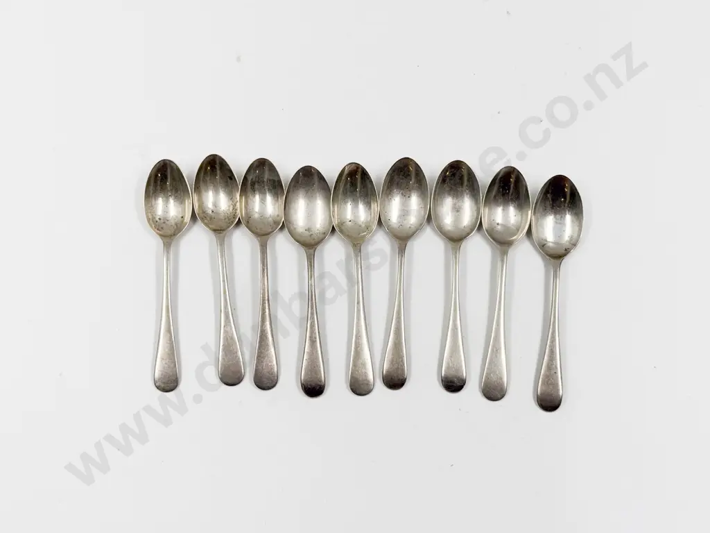 Nine S/S Teaspoons Image 1++