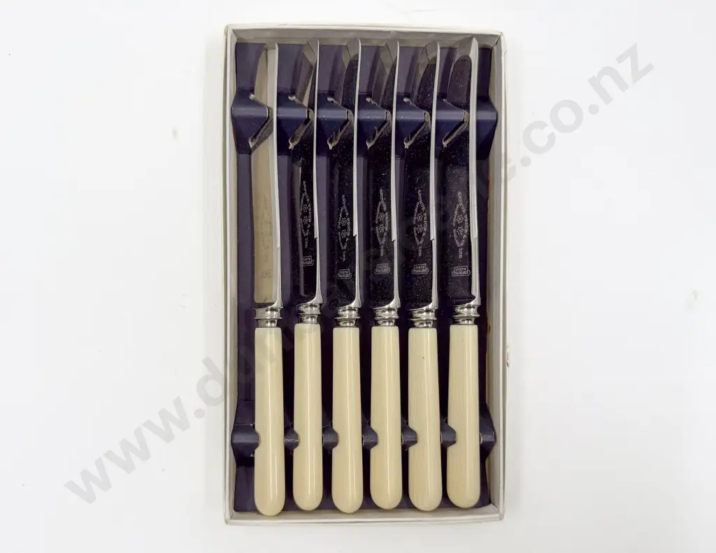 Boxed Bone Handled Six Pce Knife Set Image 1++