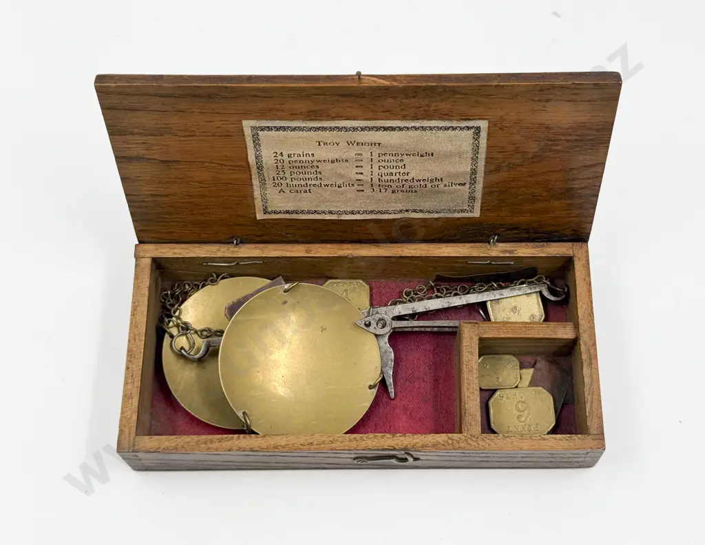 Cased Set of Chemist Scales & Assorted Weights Image 1++