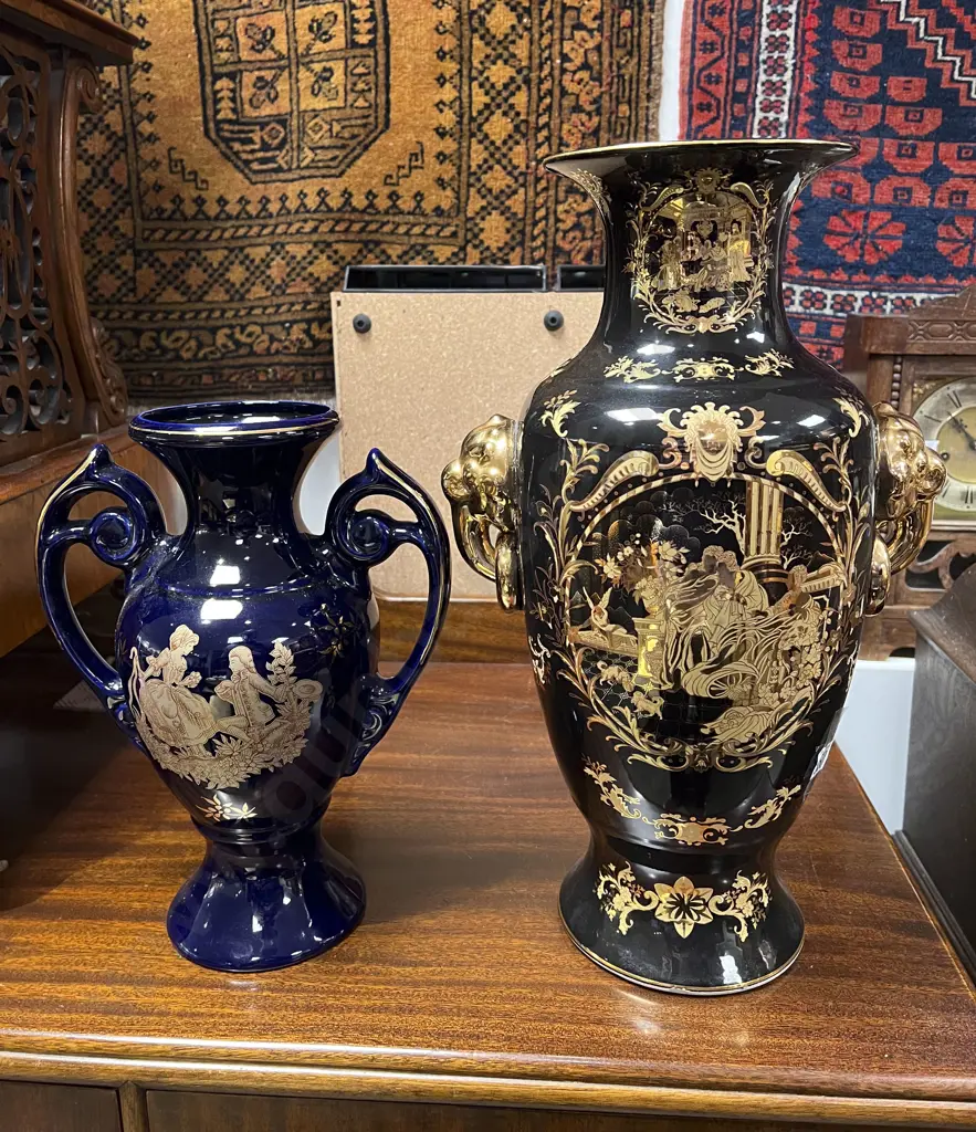 Large Limoges Vase together with Smaller Limoges Vase Image 1++