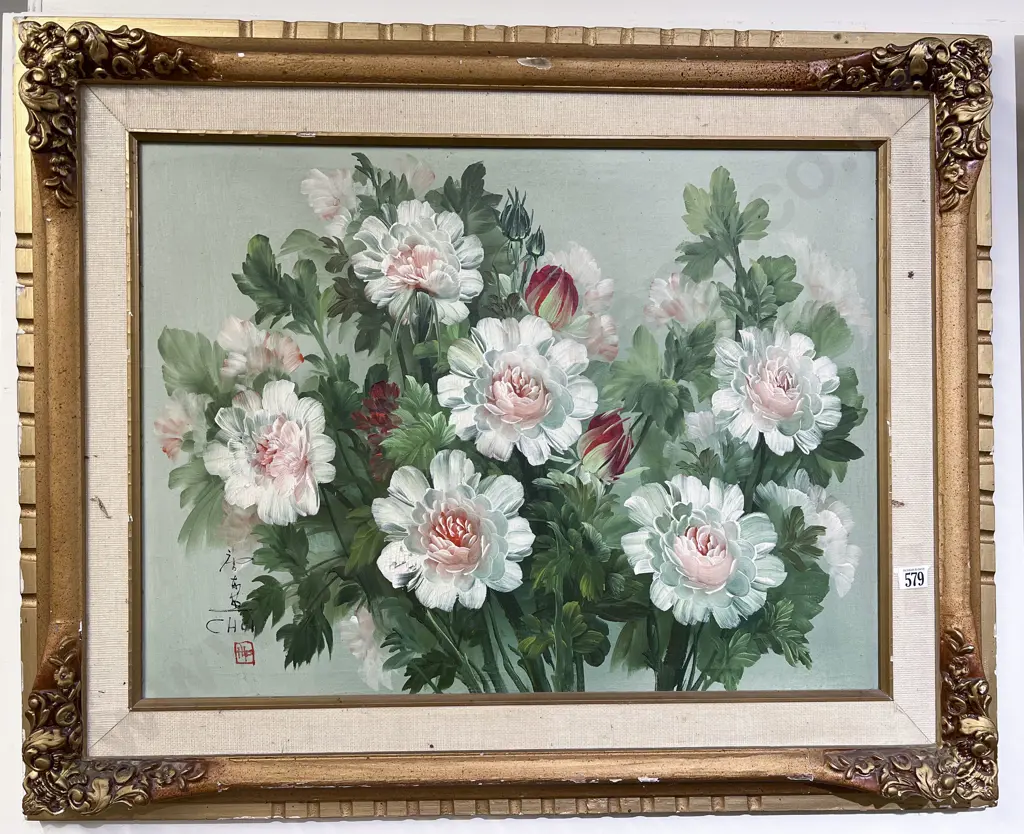 Unknown Artist - Floral Still Life - Oil on Canvas Image 1++